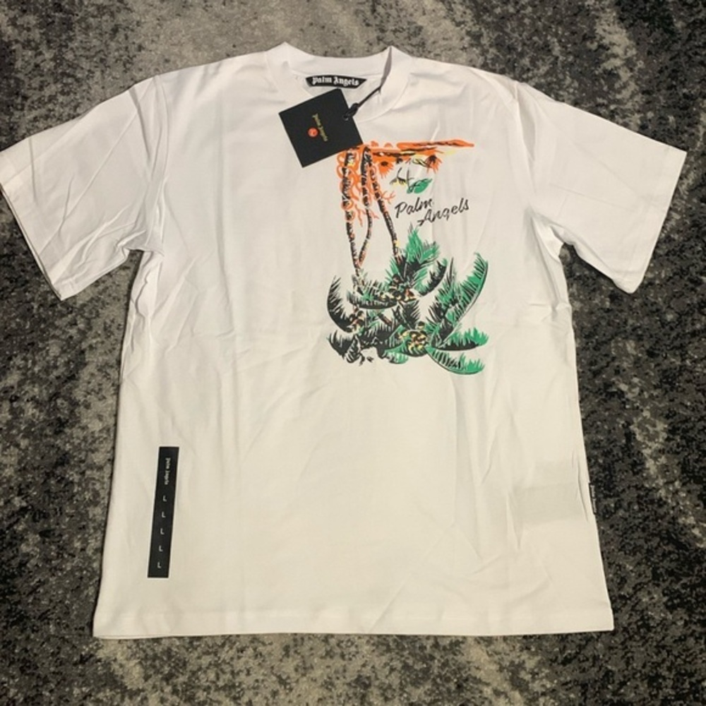 Palm Angels Palm Tree White T-Shirt Men’s Size Large